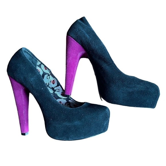 Betsey Johnson Maxean Two Toned Leather Heels 8.5 Marilyn Monroe - Picture 5 of 10